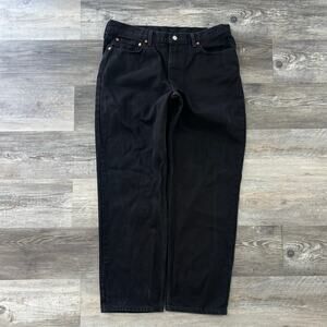 Levis 550‎ Black Mens 38x32 Relaxed Fit Casual Straight Leg Denim Jeans Red Tab